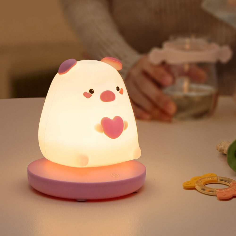 Silicone Animal Night Light for Kids – Soft LED Bedside Lamp, Rechargeable Glow Light for Nursery, Bedroom & Living Room Decor