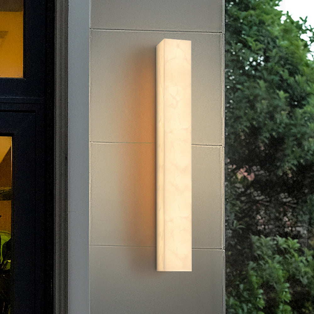 Outdoor LED Sconce Resin Vertical Design 24 in Weatherproof Patio Entry Porch Fixture Modern Exterior Lighting for Home Walkways