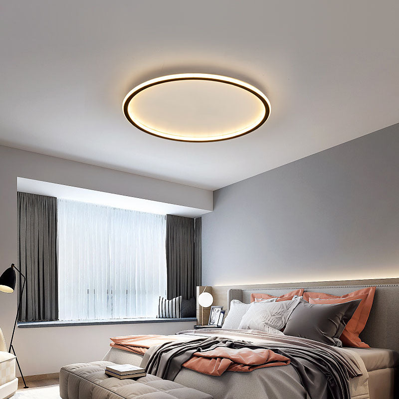 Round LED Ceiling Light Fixture – Modern Flush Mount – Integrated SMD Lighting for Bedroom & Living Room – Metal & Acrylic – Dimmable