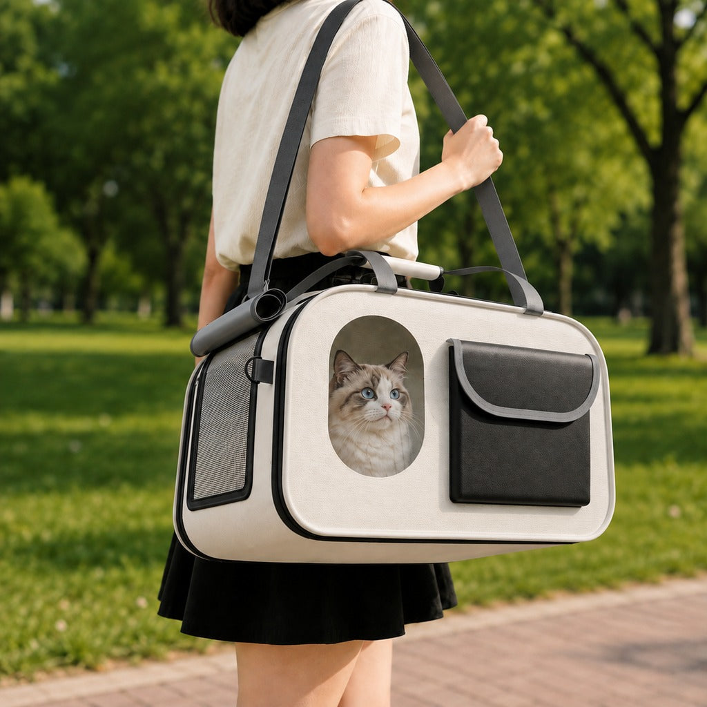 Ortekor Large Breathable Pet Carrier for Cats & Small Dogs - Roomy Travel Bag for Vet Visits, Road Trips & Daily Outings