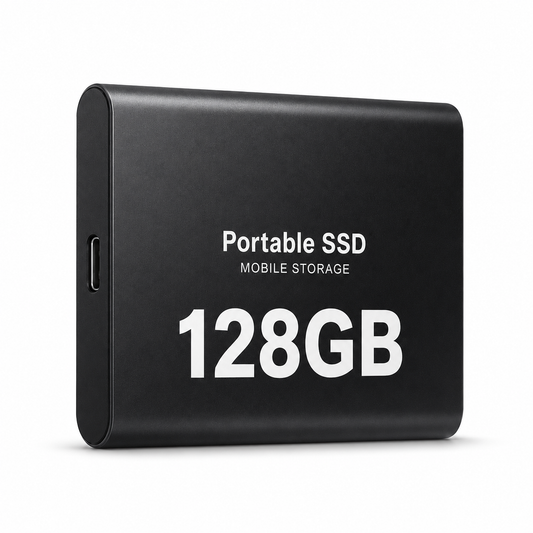 128GB Portable Solid State Drive | Aluminum External SSD for Laptop, Desktop & Mobile | USB-C & USB 3.1 Compatible | High-Speed Data