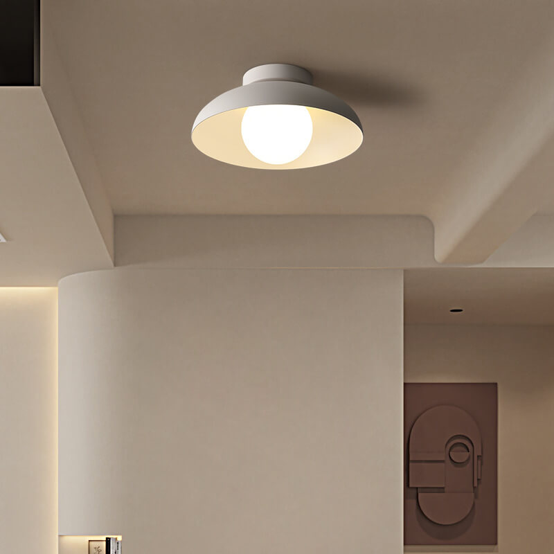 Close-to-Ceiling Metal & Glass Light Fixture 12 Inch Black for Bedrooms Entryways Low Profile Modern Overhead Lighting G9 Socket