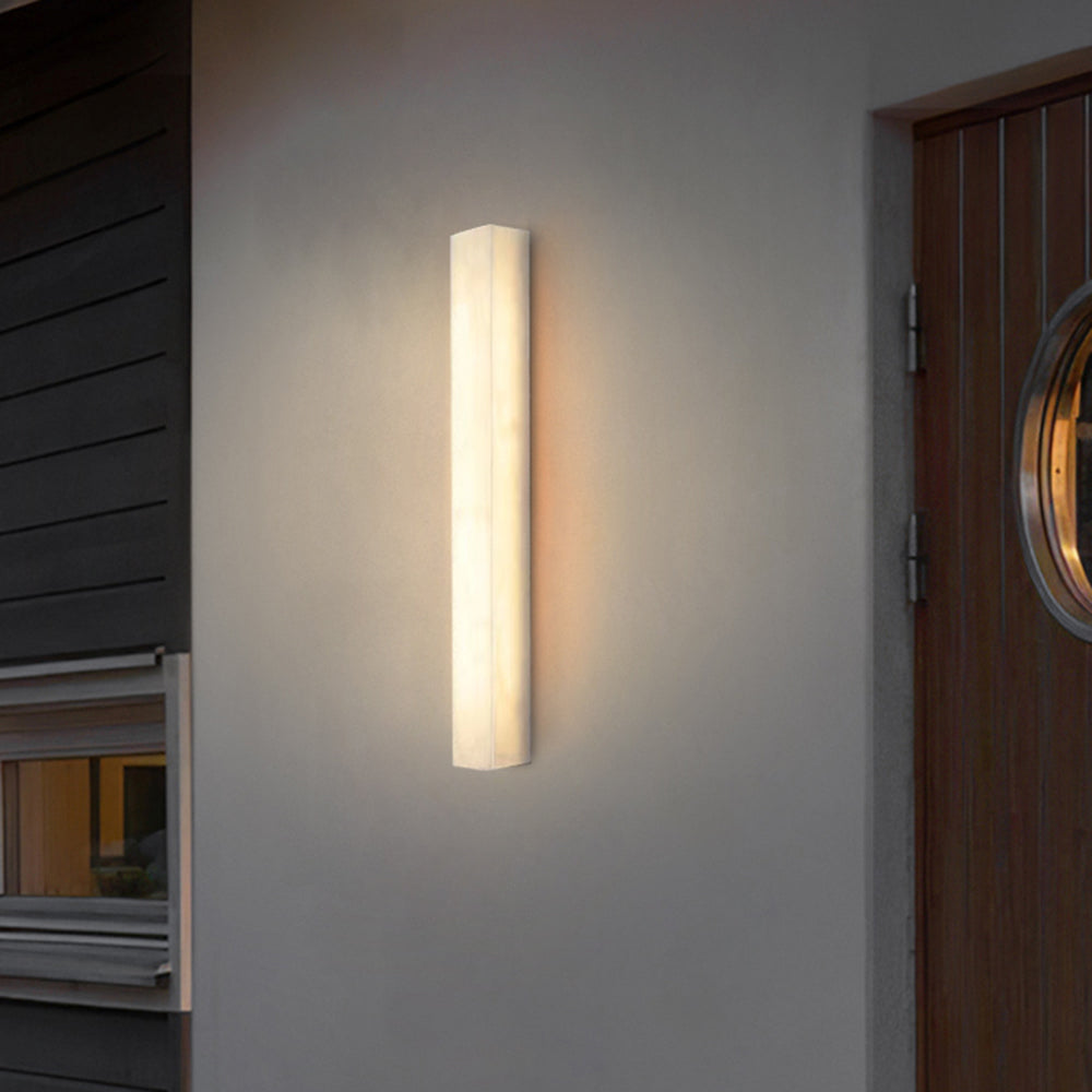 Outdoor LED Sconce Resin Vertical Design 24 in Weatherproof Patio Entry Porch Fixture Modern Exterior Lighting for Home Walkways
