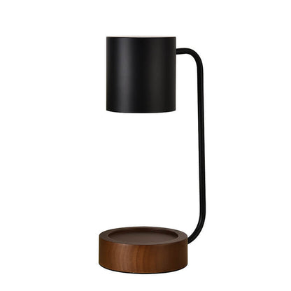 Wood & Metal Desk Lamp with GU10 Socket for Bedroom Nightstand Reading Study Room Office Task Lighting Plug-In Accent Light 6.7"