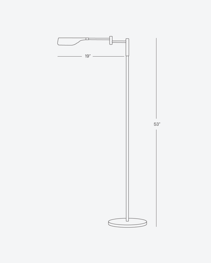 Touch-Dimming Metal Standing Lamp 53 in Tall with Integrated LED for Bedroom Living Room Reading Nook Organic Leaf Shape Warm 3000K Lighting