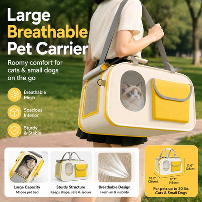 Ortekor Large Breathable Pet Carrier for Cats & Small Dogs - Roomy Travel Bag for Vet Visits, Road Trips & Daily Outings