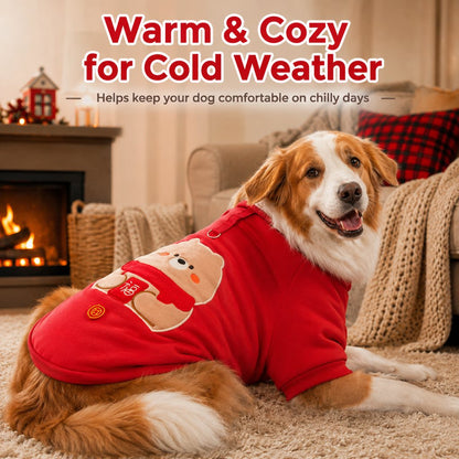 Ortekor Warm Dog Sweatshirt for Cold Weather - Cozy Red Pullover for Indoor Lounging, Winter Walks & Lunar New Year Photos, XS-5XL