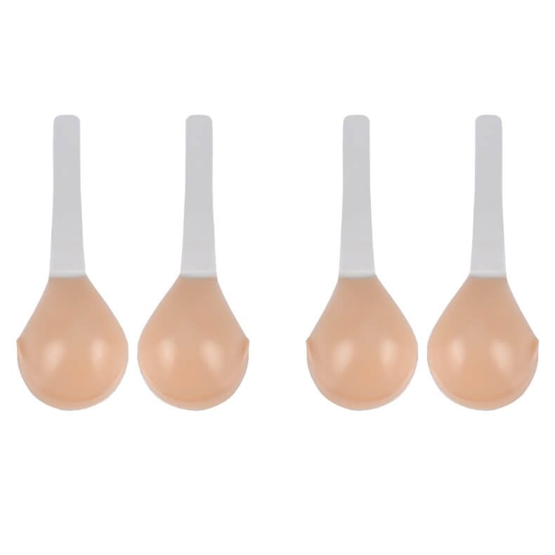 Adhesive Silicone Push-Up Cups with Clear Adjustable Straps for Backless, Strapless & Low-Cut Outfits, Wireless Stick-On Support for Women,