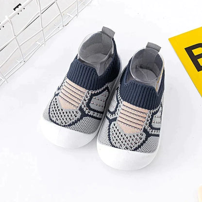 Infant Walking Shoe Socks with Non-Skid Rubber Sole — Soft Cotton Footwear for Toddlers 6-36 Months