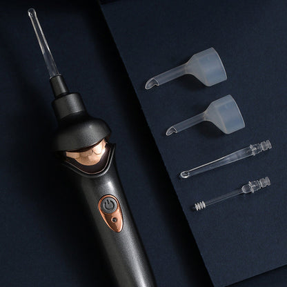 Electric Ear Wax Removal Tool with Soft Silicone Tips for Safe Home Ear Cleaning, USB Rechargeable Cordless Earwax Remover Kit with 5