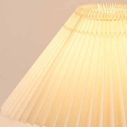 Wooden Bedside Lamp with Fabric Shade for Nightstand & Living Room Accent Lighting | 19 in Tall Asian-Inspired Design | Soft Glow E26 Base