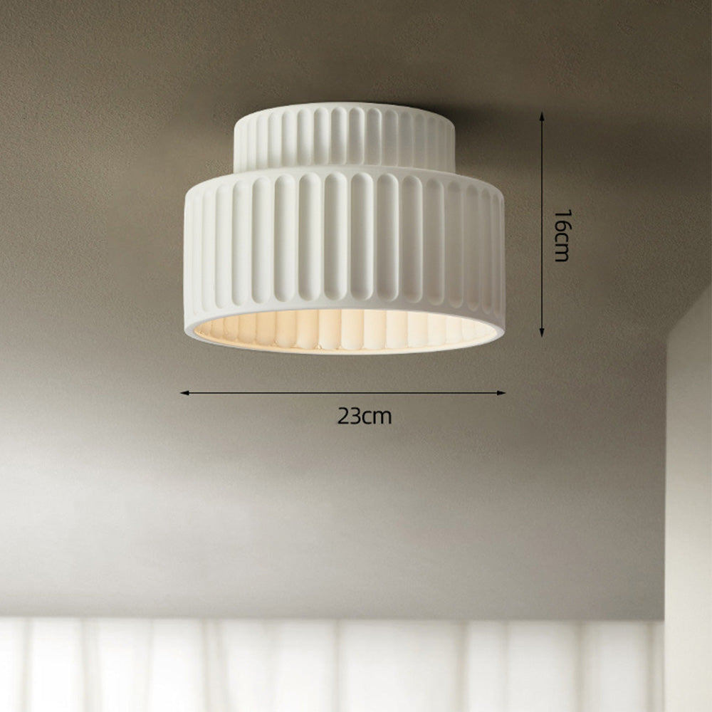 Flush Mount Resin Ceiling Light 10 in White for Low Ceilings Kitchen Hallway Bedroom Dining Room Compact Overhead Fixture E26 Socket