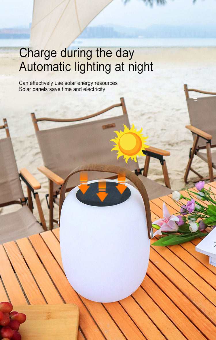 Rechargeable LED Lantern with Remote Control for Patio & Camping – Solar or USB Powered, IP65 Weather Resistant, 16 Color Modes