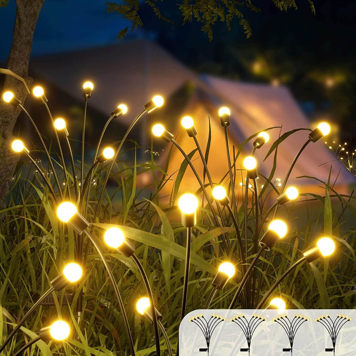 Solar Outdoor Pathway Stake Light White Modern LED Garden Lamp Auto On/Off 6 8 10 LEDs Wireless Walkway Patio Yard Deck Lighting