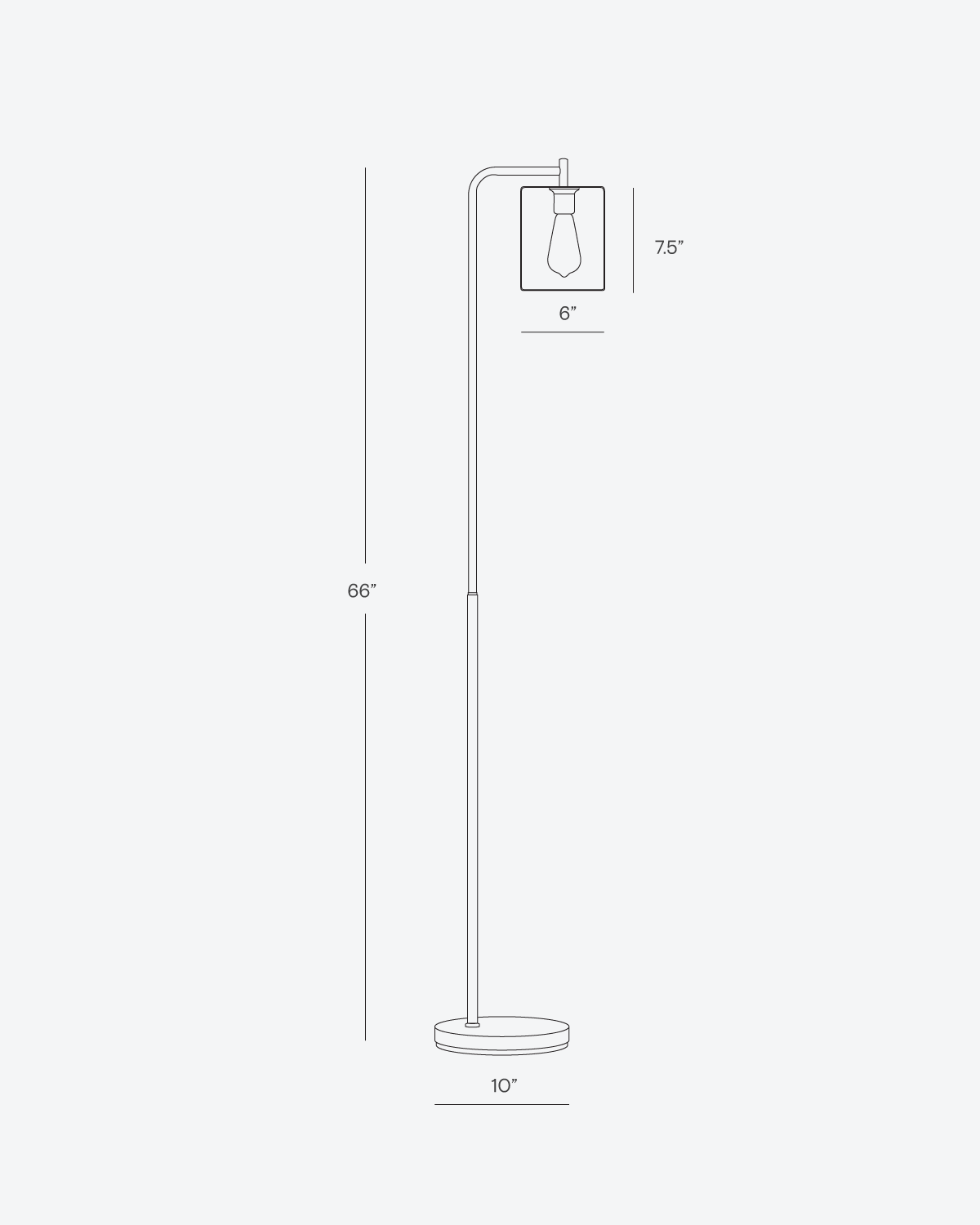 66-Inch Tall Standing Lamp with Glass Shade for Living Room Bedside Reading Warm LED Light Foot Switch Brass-Tone Metal Finish