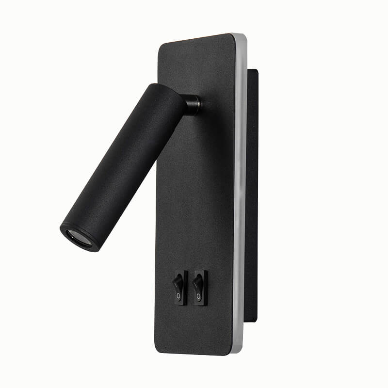 Adjustable LED Reading Sconce 3.3 in Iron Spotlight for Bedroom Hallway Modern Hardwired Task Light Rotatable Arm Wall Fixture Black White