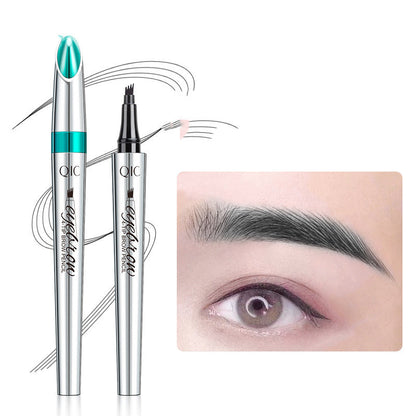 Four-Prong Microblading Brow Pen with Long-Lasting Formula for Natural Hair-Like Strokes