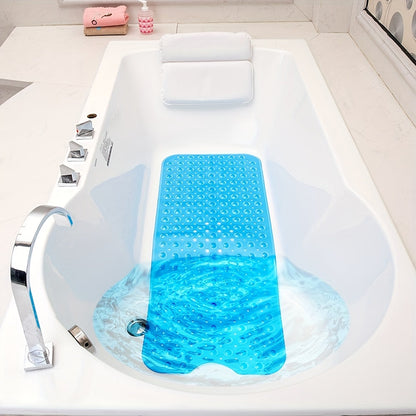 XL Non-Slip Shower and Tub Mat with Suction Cups – Drain Holes, Machine Washable, 40 x 16 in Bath Safety