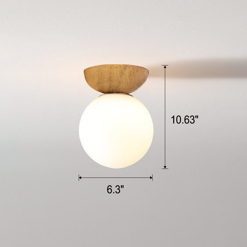 Glass & Iron Hanging Ceiling Light Fixture 6.3 in Adjustable Cord Modern Semi-Flush Mount for Bedroom Entryway Home 110V G9 Socket