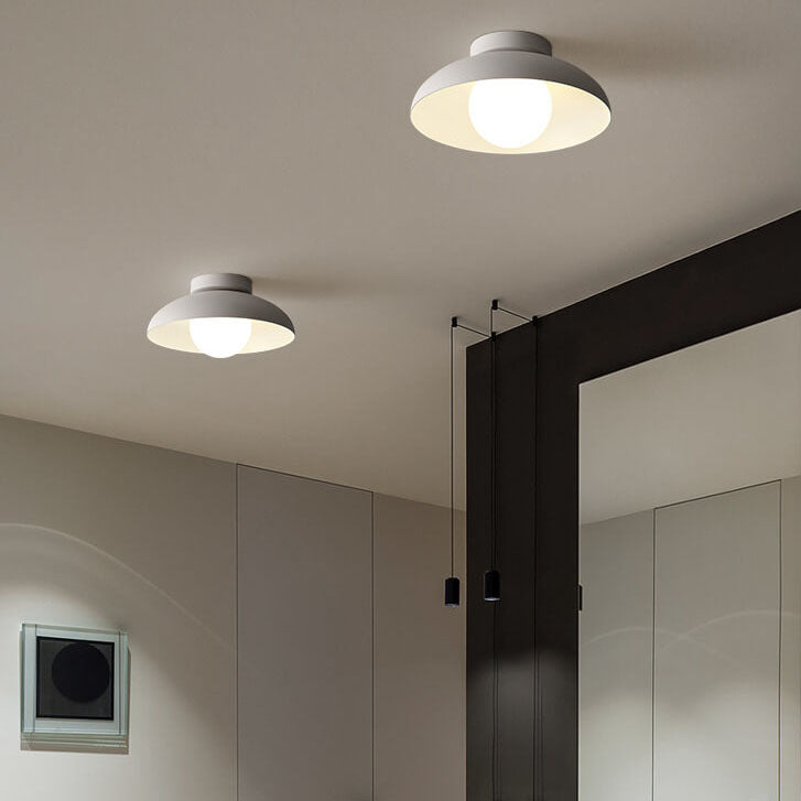 Close-to-Ceiling Metal & Glass Light Fixture 12 Inch Black for Bedrooms Entryways Low Profile Modern Overhead Lighting G9 Socket