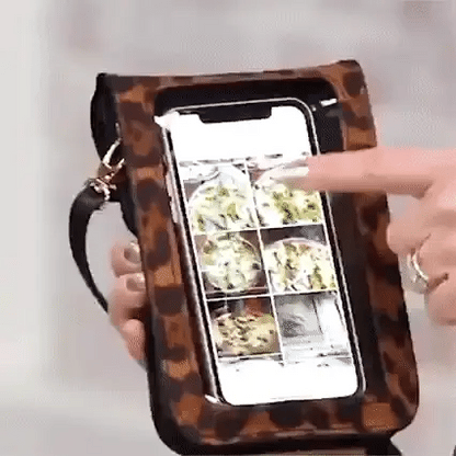 Crossbody Phone Bag Touchscreen Window PU Leather Card Pockets