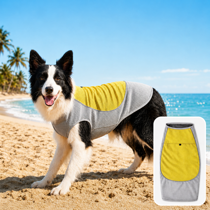 Ortekor Water-Activated Dog Cooling Vest for Summer Walks & Hikes - Breathable Heat-Relief Vest with Ice Pack Pocket