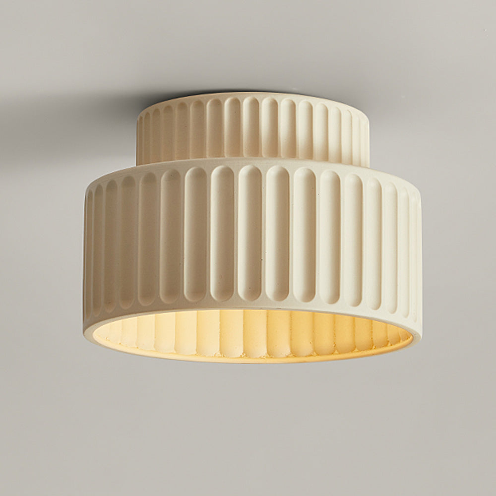 Flush Mount Resin Ceiling Light 10 in White for Low Ceilings Kitchen Hallway Bedroom Dining Room Compact Overhead Fixture E26 Socket
