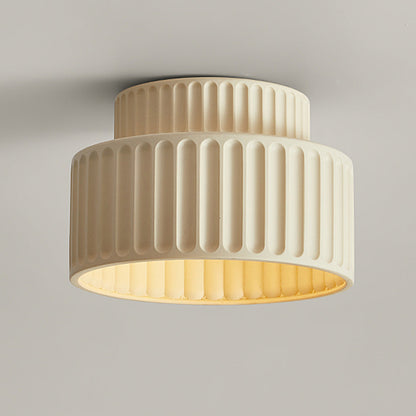 Flush Mount Resin Ceiling Light 10 in White for Low Ceilings Kitchen Hallway Bedroom Dining Room Compact Overhead Fixture E26 Socket