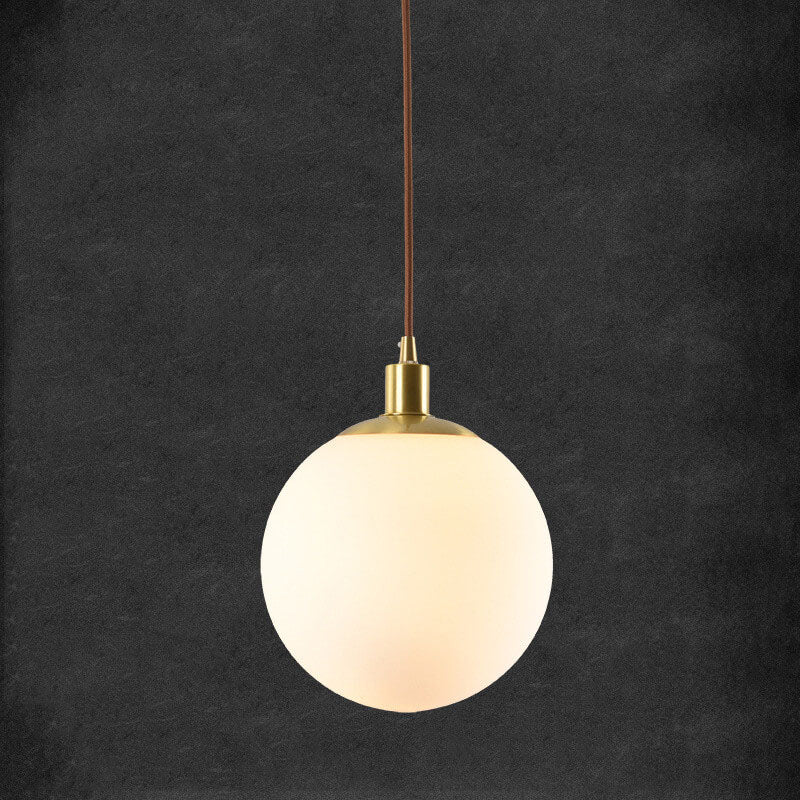 Adjustable Ceiling Pendant with Glass Shade for Entryway, Den, or Sleeping Space - Modern Suspended Fixture in White or Gold - 10 Inch Globe