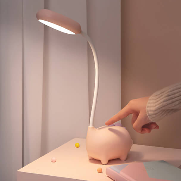 Compact LED Desk Lamp with Integrated Light in Vibrant Colors for Bedroom, Office & Living Room