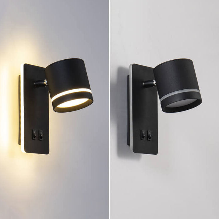LED Wall Sconce Iron 7.5 inch Hardwired 15W Bedroom Hallway Living Room Modern Indoor Fixture White Black 110-120V Ambient Light