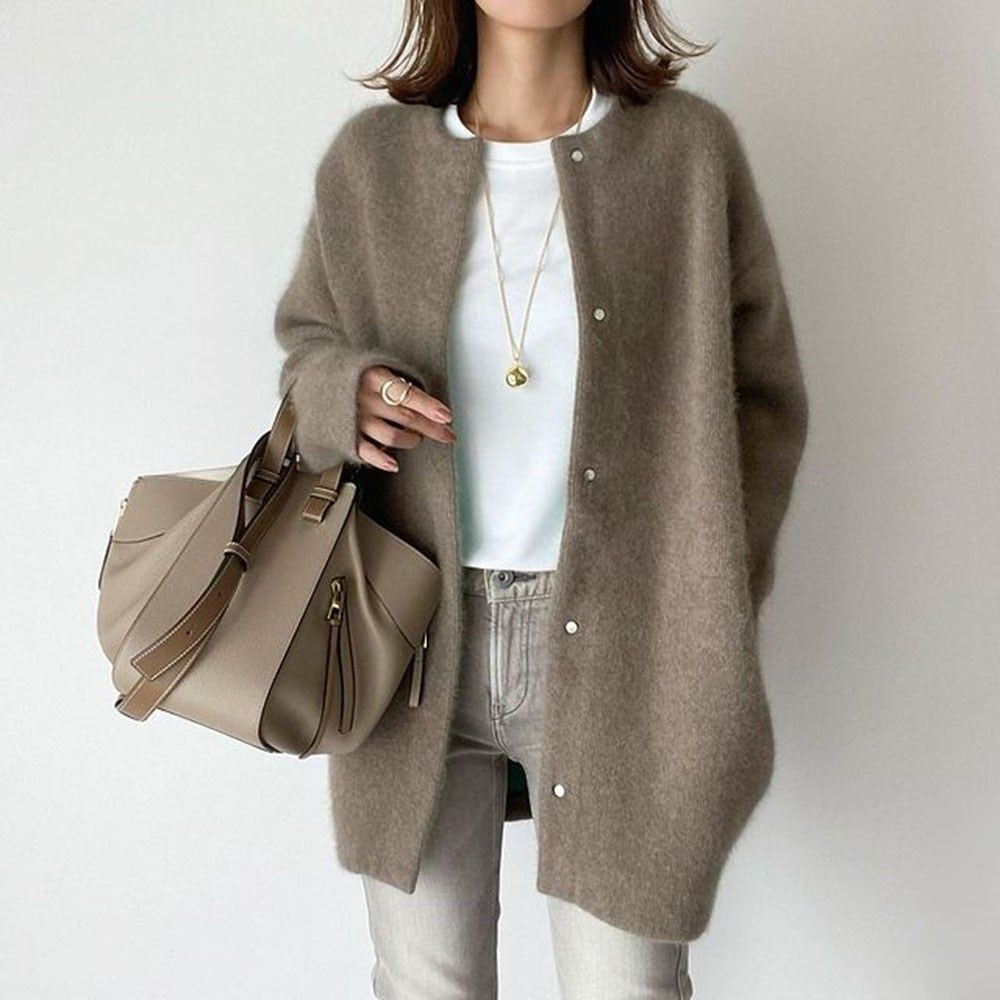 Long Sleeve Button-Front Cardigan Vest for Women – Lightweight Knit Sweater Jacket for Fall Winter Spring – Open Front Duster Coat