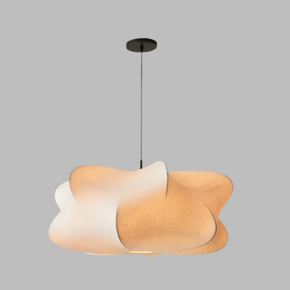 Flowing Silk Shade Overhead Light Fixture 12 in Taupe E27 Socket for Dining Room Living Room Bedroom Ambient Glow Modern Minimalist Organic