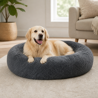 Ortekor Calming Plush Donut Dog Bed