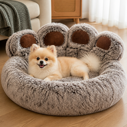 Ortekor Plush & Non-Slip Bear Paw Pet Bed