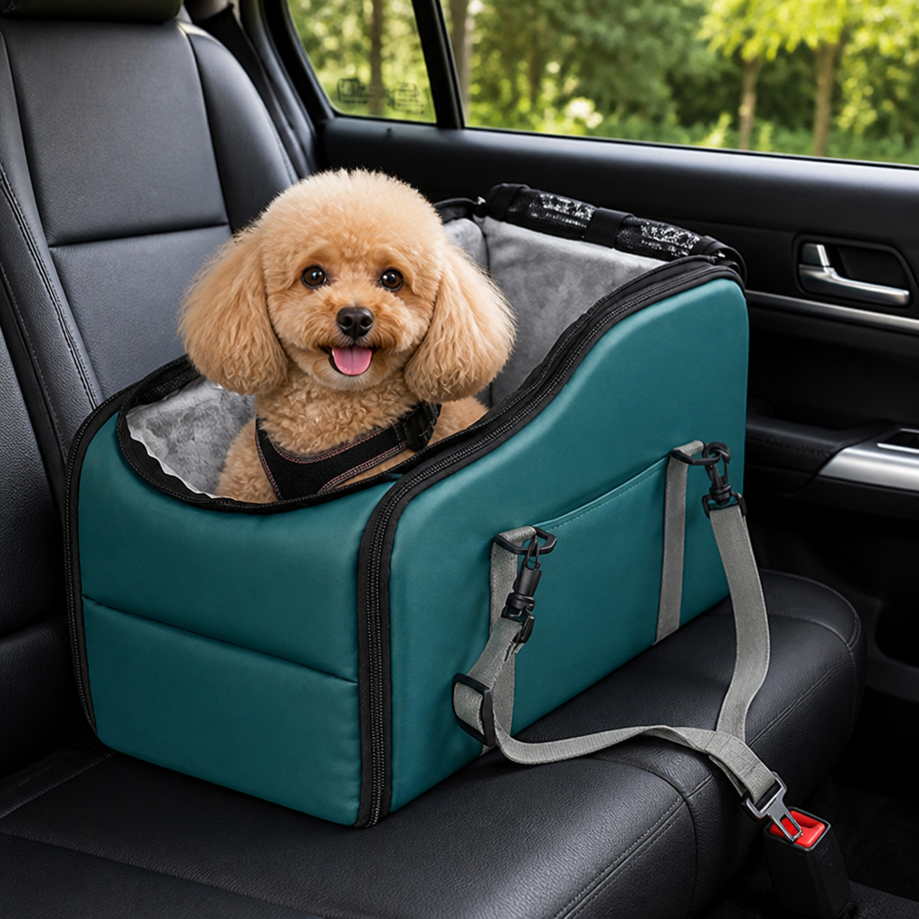 Ortekor Safety Leash & Adjustable Dog Car Seat (Up to 12 lb)