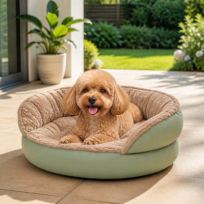 Ortekor Washable & Non-Slip Round Bolster Dog Bed