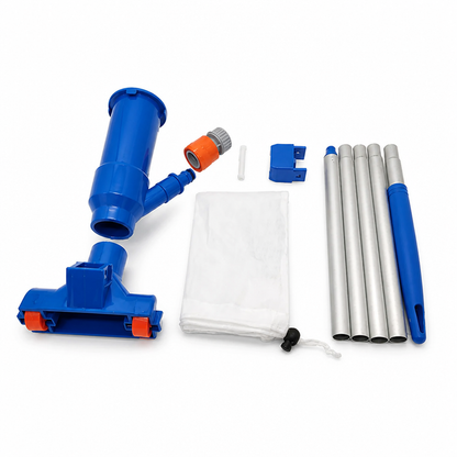 Hose-Powered Venturi Pool Vacuum (5-Section Pole & Mesh Bag)