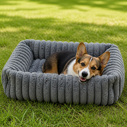 Ortekor Neck-Supporting Extra-Soft Corduroy Bolster Bed (Removable Cover)