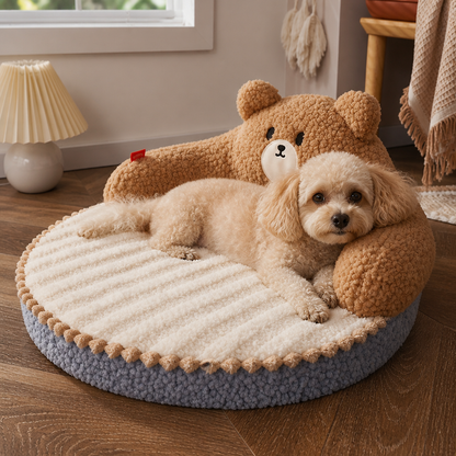 Ortekor Removable Mattress & Memory Foam Round Pet Bed