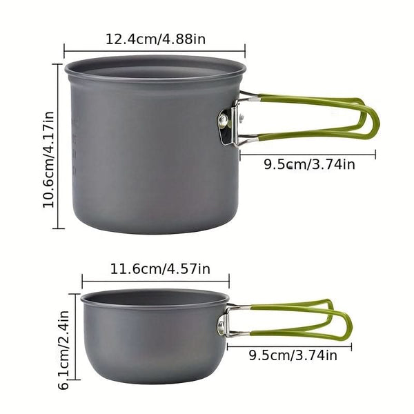 HIKEFLOW – Backpacking Cookware Kit with Fork & Spoon