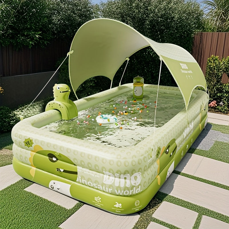 Inflatable Kiddie Pool with Dinosaur Theme for Backyard Water Play – Durable PVC Construction Family-Size Wading Pool