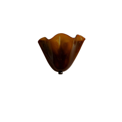 Curved Petal Glass Wall Sconce with Metal Accent for Bedroom, Hallway & Living Room – G9 LED Hardwired Modern Ambient Light Fixture