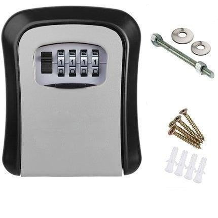 Steel Wall-Mount Lockbox for Keys and Access Cards with Programmable Combination Security Code