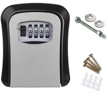 Steel Wall-Mount Lockbox for Keys and Access Cards with Programmable Combination Security Code