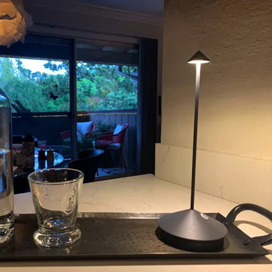 Rechargeable LED Accent Light Aluminum 12 in Tall 185 Lumen Cordless Dimmable 2700K for Patio Bedroom Dining Room Restaurant Nightstand