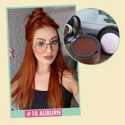 Root Touch-Up Powder Compact for Thinning Hair and Gray Coverage with Mirror and Applicator Puff for Men and Women