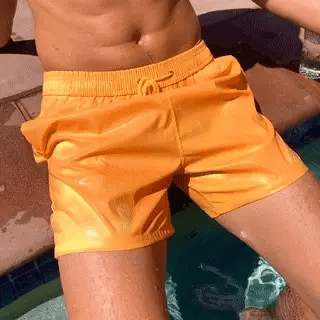 Men's Swim Shorts Color-Changing Quick-Dry Zippered Pockets