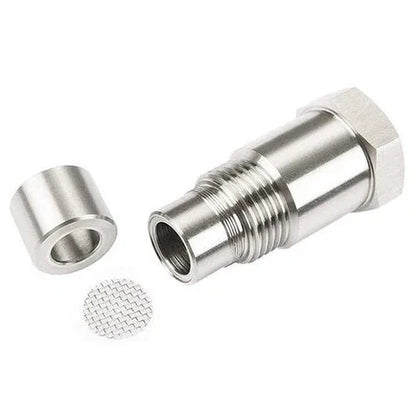Automotive Downstream O2 Sensor Spacer with Mini Cat Converter – M18×1.5 Thread CEL Eliminator for Modified Exhaust Systems