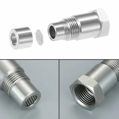 Automotive Downstream O2 Sensor Spacer with Mini Cat Converter – M18×1.5 Thread CEL Eliminator for Modified Exhaust Systems